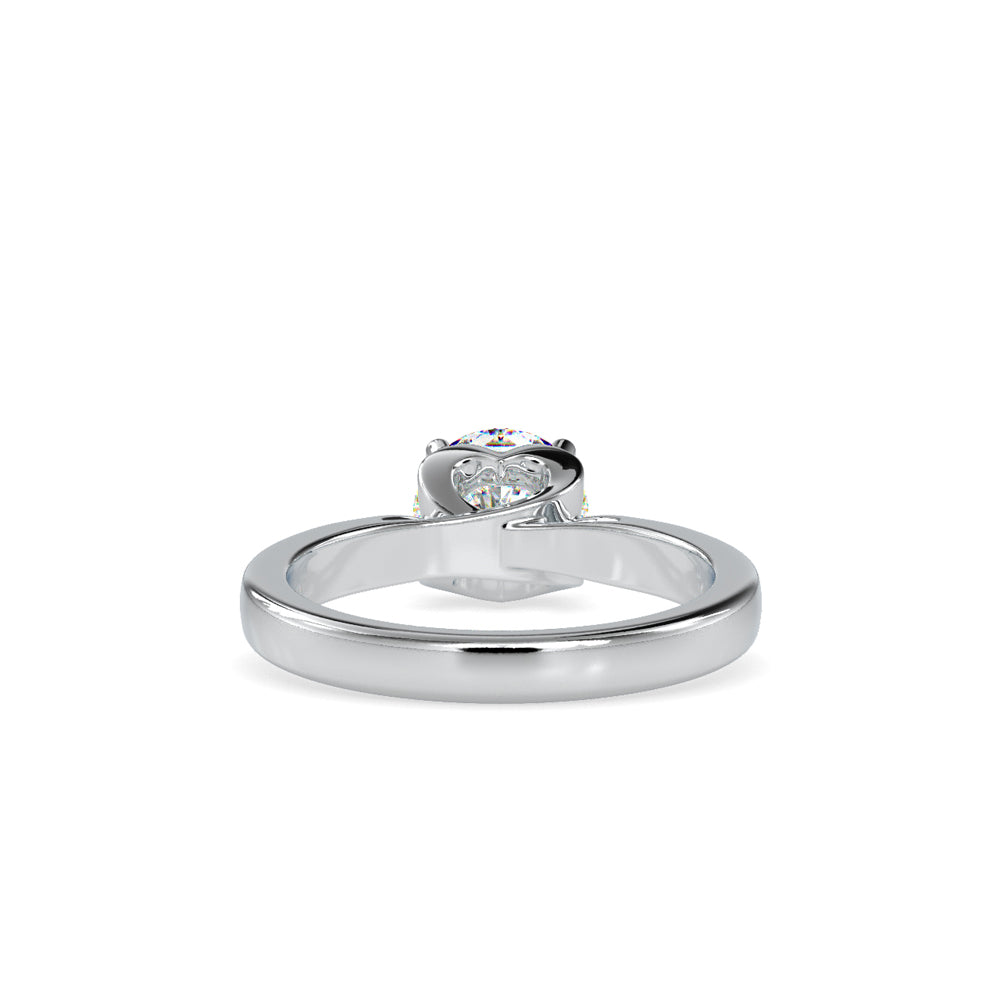 SKU: 0134 (14K) Heart-Setting Solitaire Engagment Ring in Rose Gold.