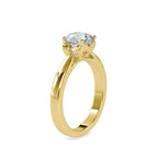 SKU: 0134 (14K) Heart-Setting Solitaire Engagment Ring in Rose Gold.