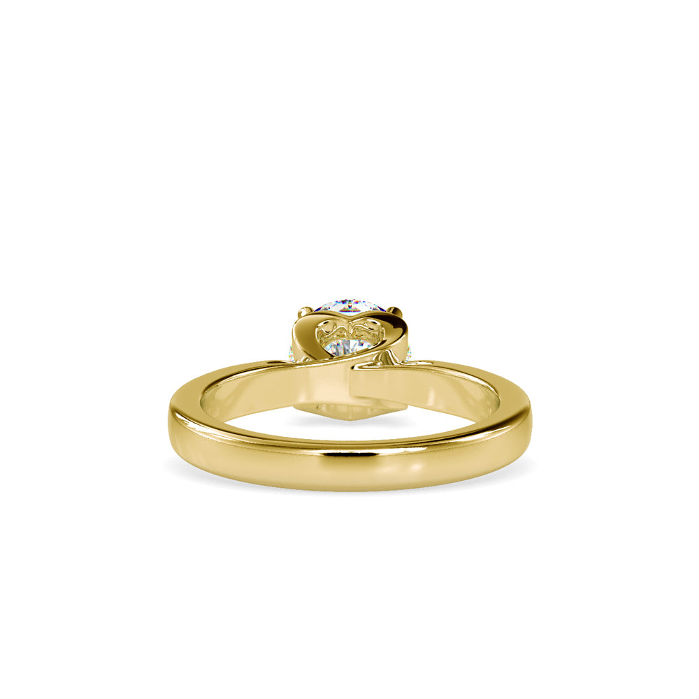 SKU: 0134 (14K) Heart-Setting Solitaire Engagment Ring in Rose Gold.