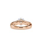 SKU: 0135 (10K) Fancy Petal Shank Round Diamond Engagment Ring in Rose Gold.
