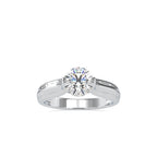 SKU: 0135 (18K) Fancy Petal Shank Round Diamond Engagment Ring in Rose Gold.