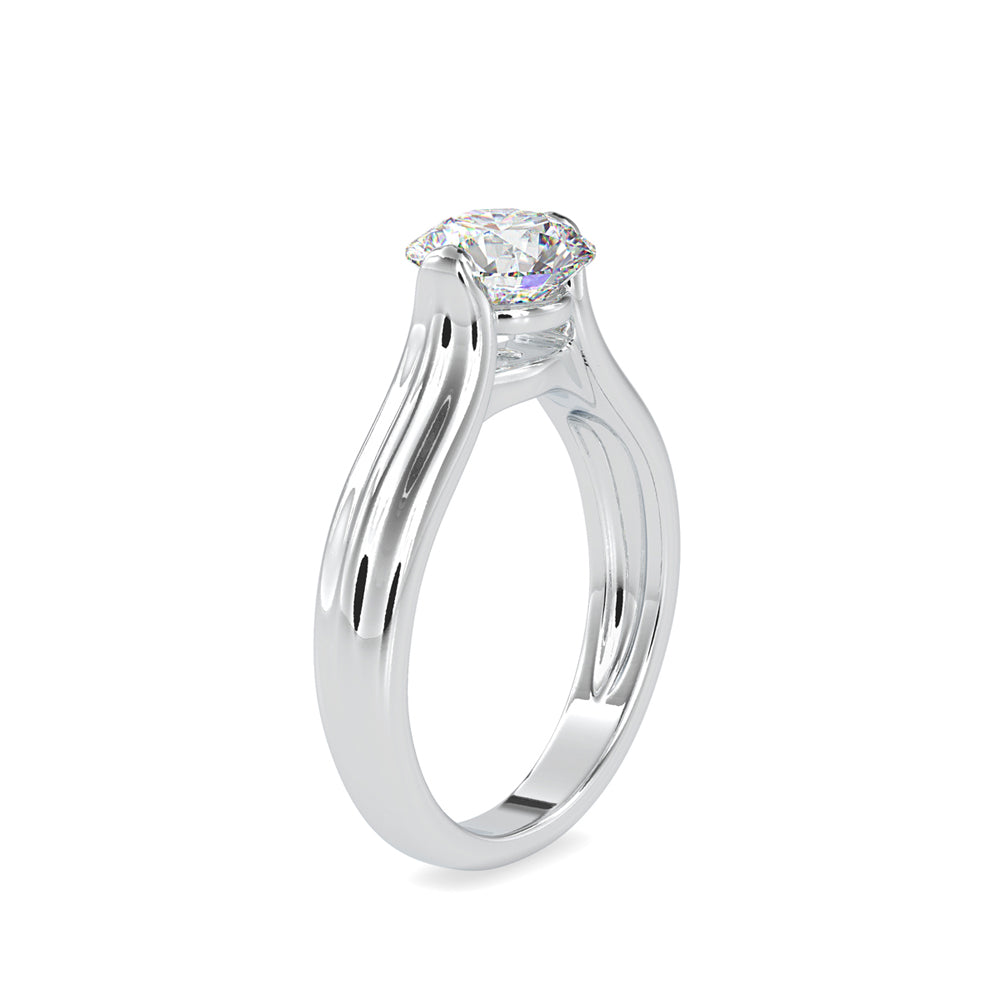 SKU: 0135 (10K) Fancy Petal Shank Round Diamond Engagment Ring in Rose Gold.
