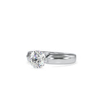 SKU: 0135 (14K) Fancy Petal Shank Round Diamond Engagment Ring in Rose Gold.