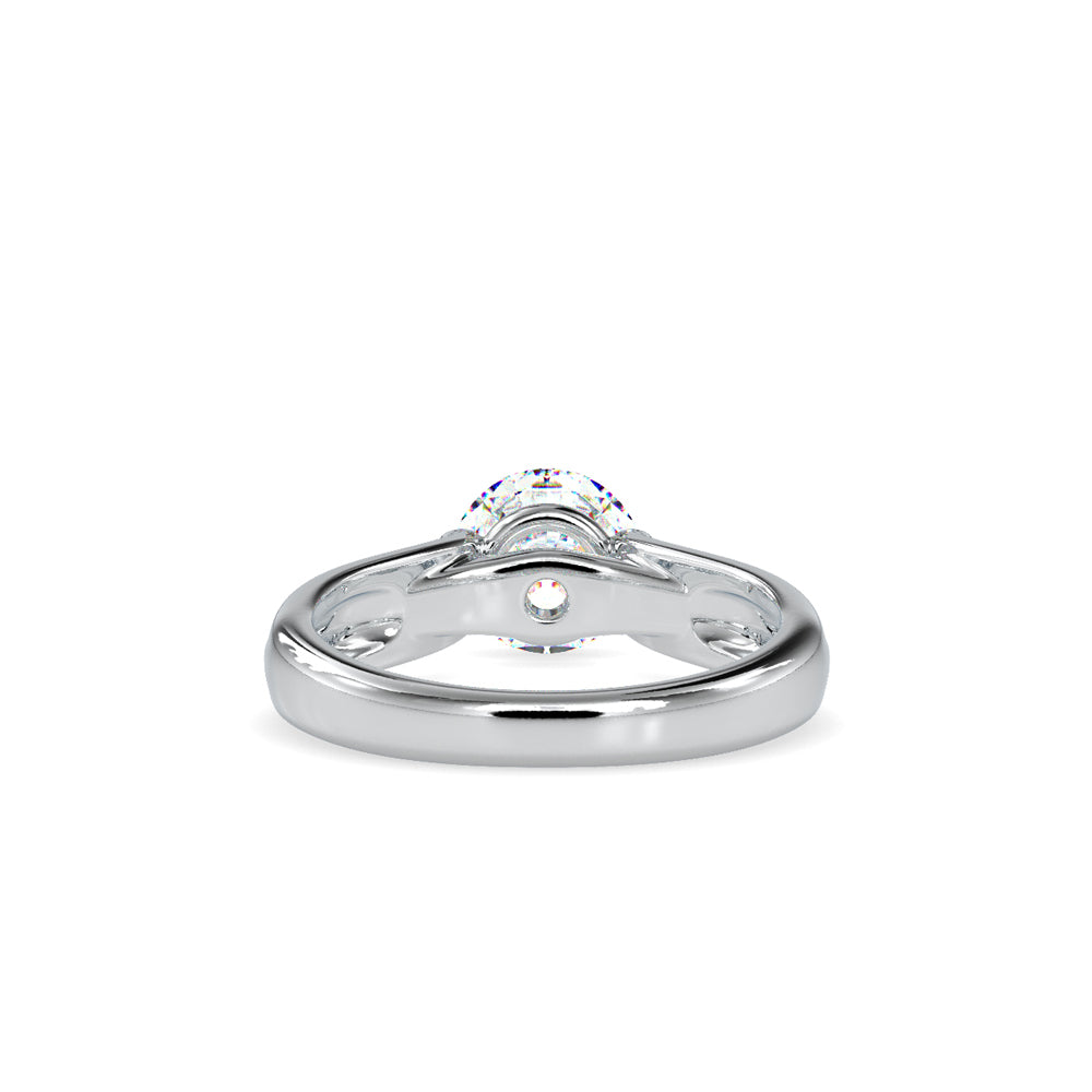 SKU: 0135 (18K) Fancy Petal Shank Round Diamond Engagment Ring in Rose Gold.