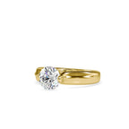 SKU: 0135 (22K) Fancy Petal Shank Round Diamond Engagment Ring in Rose Gold.