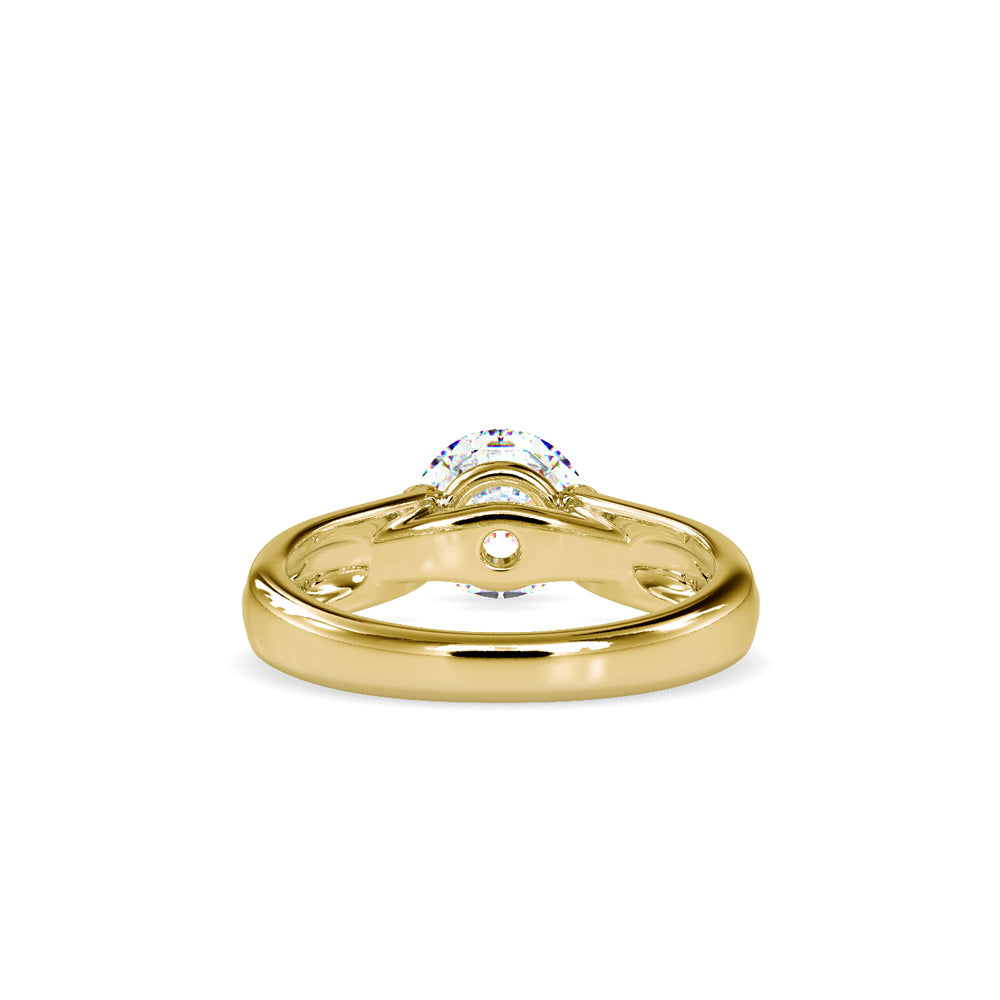 SKU: 0135 (18K) Fancy Petal Shank Round Diamond Engagment Ring in Rose Gold.