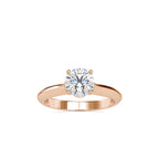 SKU: 0136 (10K) Fancy Lotus petal-Setting Engagment Ring in Rose Gold.