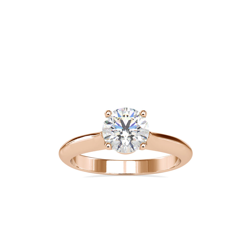 SKU: 0136 (14K) Fancy Lotus petal-Setting Engagment Ring in Rose Gold.