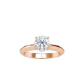 SKU: 0136 (14K) Fancy Lotus petal-Setting Engagment Ring in Rose Gold.