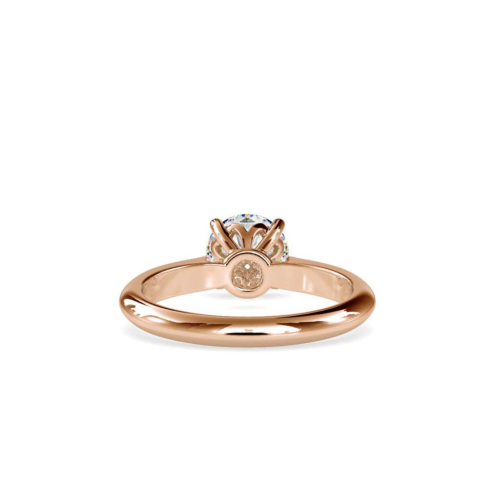 SKU: 0136 (10K) Fancy Lotus petal-Setting Engagment Ring in Rose Gold.