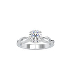 SKU: 0137 (22K) Twisted Shank Heart-setting Solitaire Engagment Ring in Rose Gold.