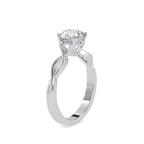 SKU: 0137 (22K) Twisted Shank Heart-setting Solitaire Engagment Ring in Rose Gold.
