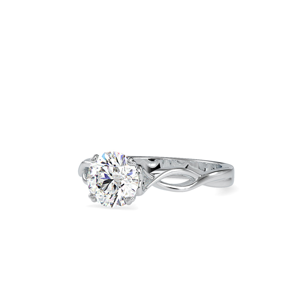 SKU: 0137 (18K) Twisted Shank Heart-setting Solitaire Engagment Ring in Rose Gold.