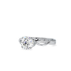 SKU: 0137 (22K) Twisted Shank Heart-setting Solitaire Engagment Ring in Rose Gold.