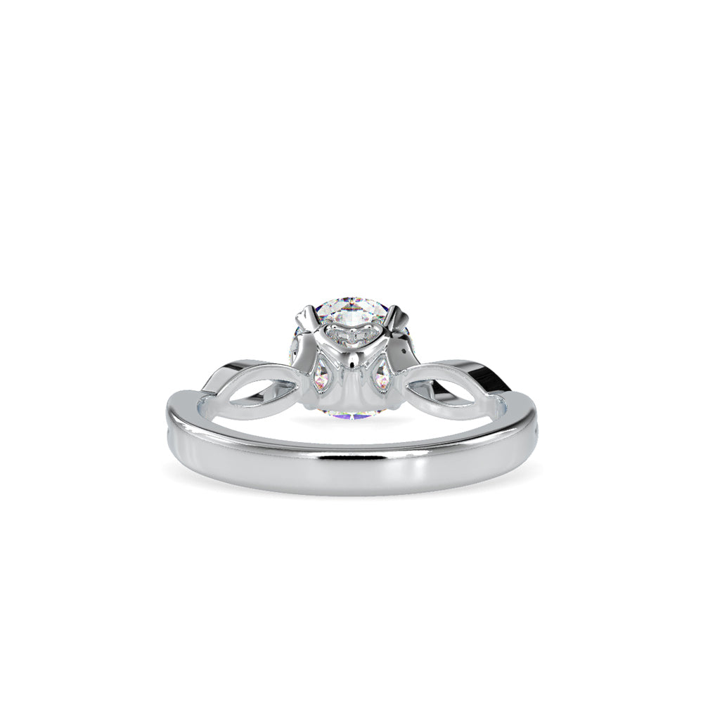 SKU: 0137 (14K) Twisted Shank Heart-setting Solitaire Engagment Ring in Rose Gold.