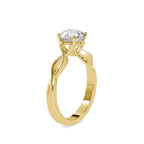 SKU: 0137 (10K) Twisted Shank Heart-setting Solitaire Engagment Ring in Rose Gold.