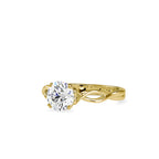 SKU: 0137 (18K) Twisted Shank Heart-setting Solitaire Engagment Ring in Rose Gold.
