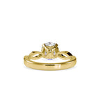 SKU: 0137 (14K) Twisted Shank Heart-setting Solitaire Engagment Ring in Rose Gold.