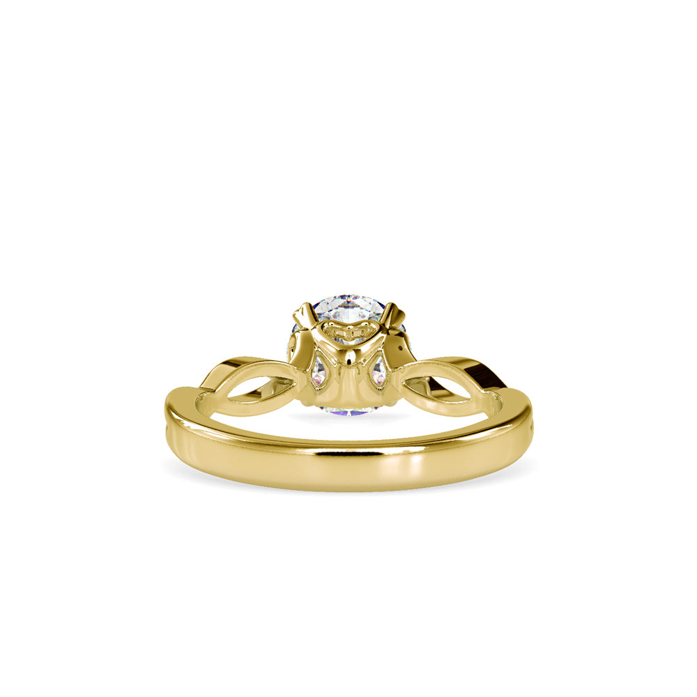 SKU: 0137 (10K) Twisted Shank Heart-setting Solitaire Engagment Ring in Rose Gold.