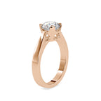 SKU: 0138 (10K) Four-Prong Bowl Style Single Diamond Engagment Ring in Rose Gold.