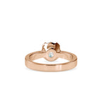 SKU: 0138 (14K) Four-Prong Bowl Style Single Diamond Engagment Ring in Rose Gold.