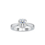 SKU: 0138 (22K) Four-Prong Bowl Style Single Diamond Engagment Ring in Rose Gold.