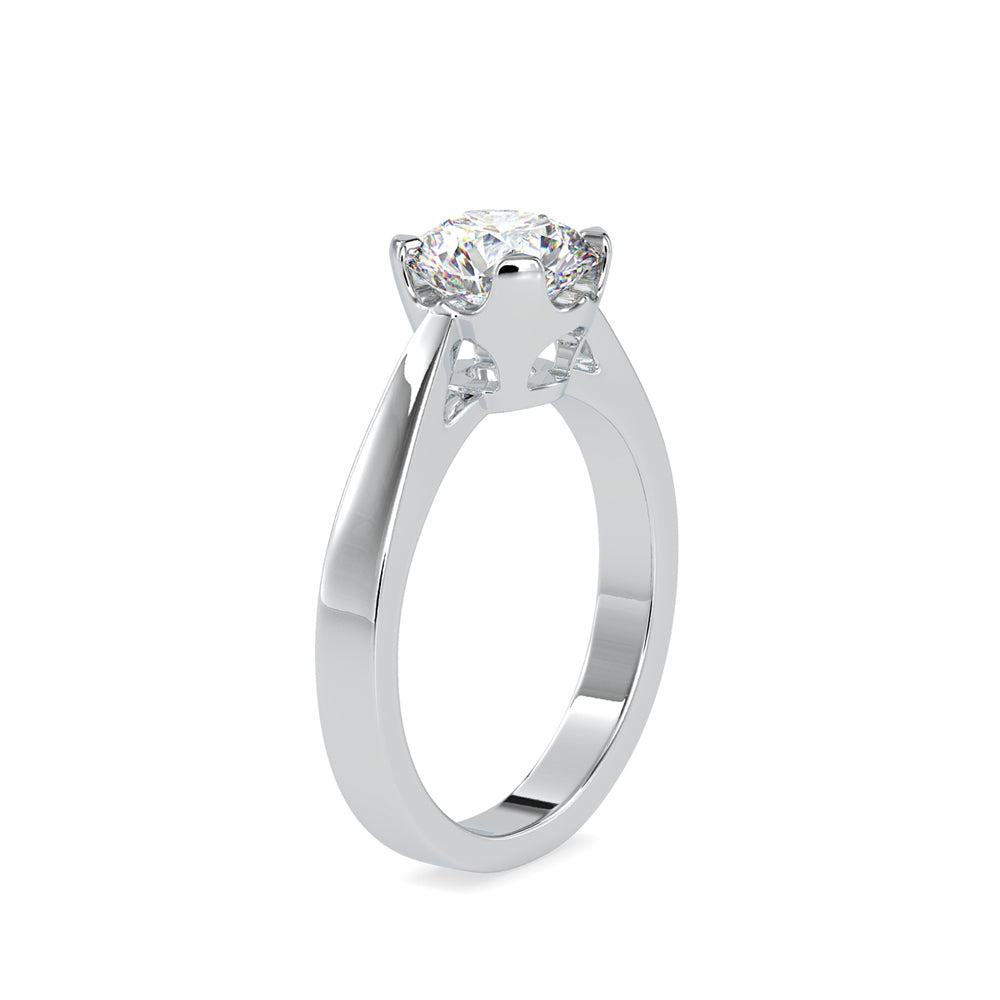 SKU: 0138 (10K) Four-Prong Bowl Style Single Diamond Engagment Ring in Rose Gold.