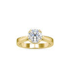 SKU: 0138 (22K) Four-Prong Bowl Style Single Diamond Engagment Ring in Rose Gold.