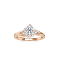 SKU: 0139 (18K) Four-Prong Solitaire Engagment Ring in Rose Gold.