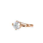 SKU: 0139 (22K) Four-Prong Solitaire Engagment Ring in Rose Gold.