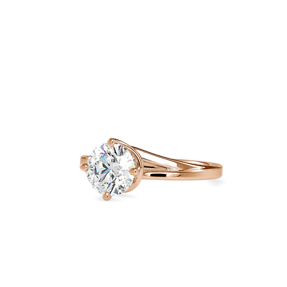 SKU: 0139 (22K) Four-Prong Solitaire Engagment Ring in Rose Gold.
