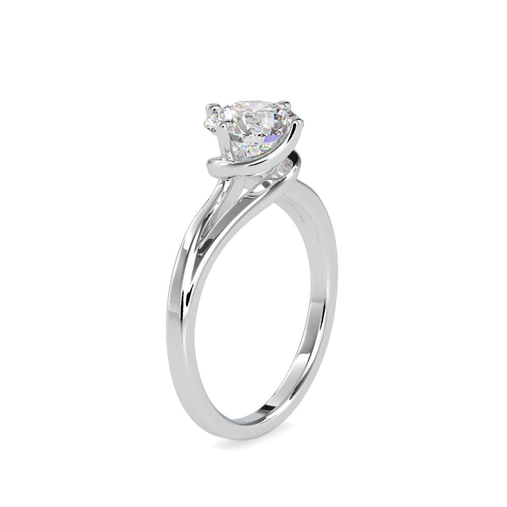 SKU: 0139 (14K) Four-Prong Solitaire Engagment Ring in Rose Gold.