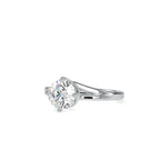 SKU: 0139 (14K) Four-Prong Solitaire Engagment Ring in Rose Gold.