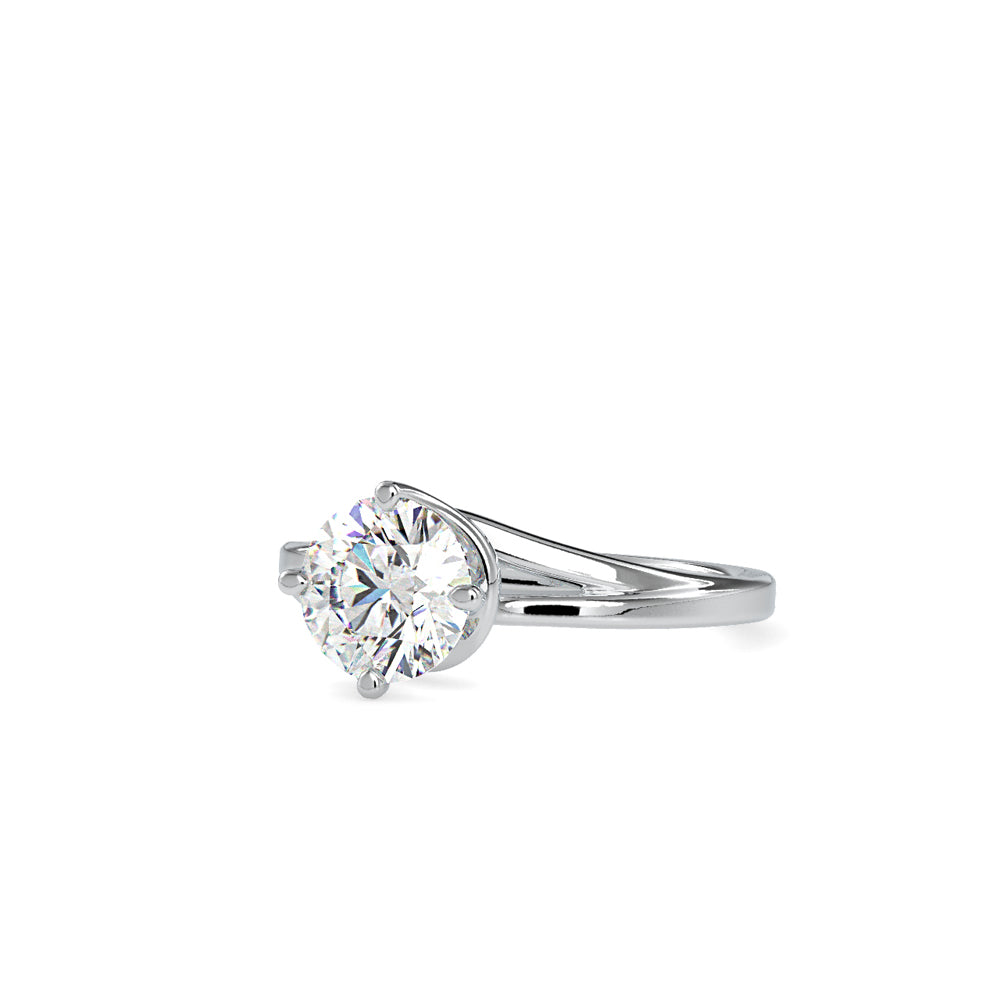SKU: 0139 (10K) Four-Prong Solitaire Engagment Ring in Rose Gold.