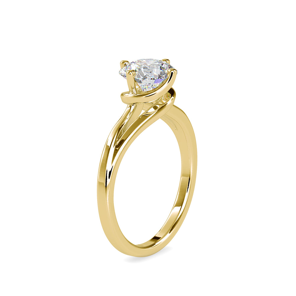 SKU: 0139 (10K) Four-Prong Solitaire Engagment Ring in Rose Gold.