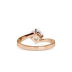 SKU: 0140 (14K) Four-heart Prongs Solitaire Engagment Ring in Rose Gold.