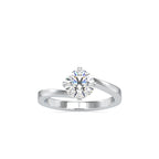 SKU: 0140 (10K) Four-heart Prongs Solitaire Engagment Ring in Rose Gold.