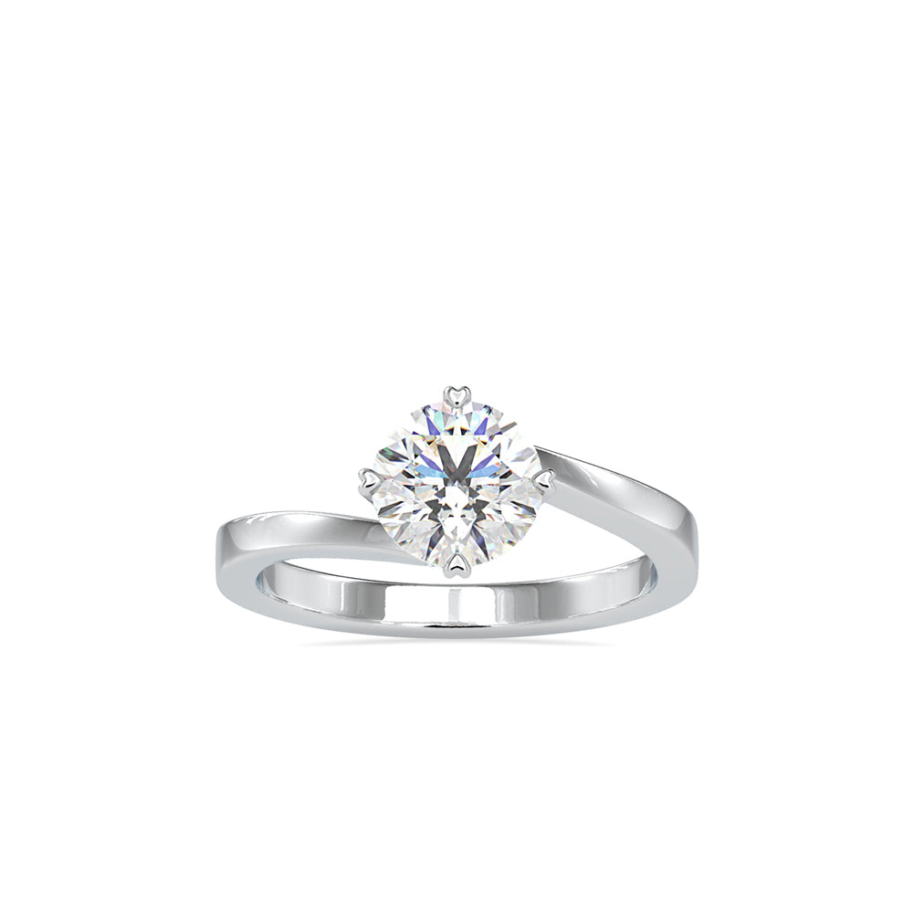 SKU: 0140 (18K) Four-heart Prongs Solitaire Engagment Ring in Rose Gold.