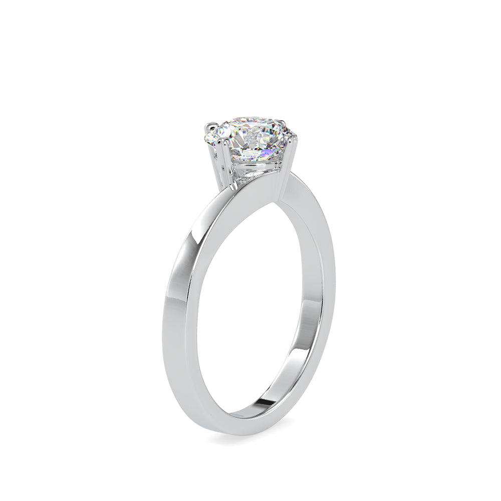 SKU: 0140 (14K) Four-heart Prongs Solitaire Engagment Ring in Rose Gold.
