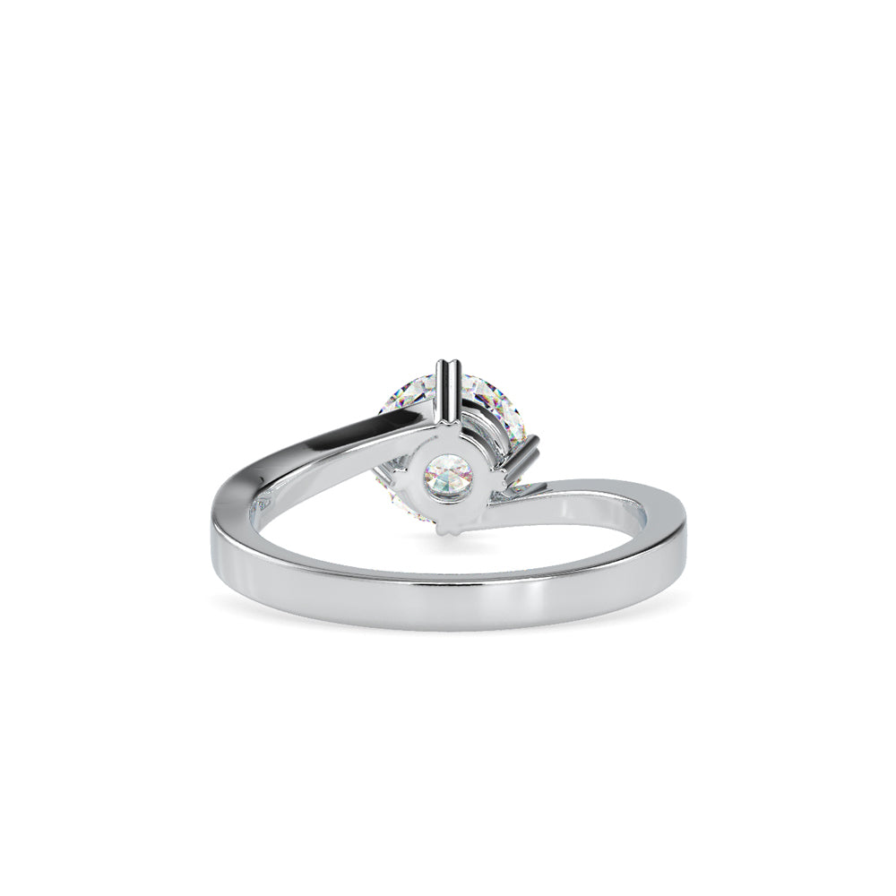SKU: 0140 (18K) Four-heart Prongs Solitaire Engagment Ring in Rose Gold.