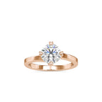SKU: 0141 (22K) Four-heart Prongs Solitaire Engagment Ring in Rose Gold.