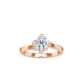 SKU: 0141 (14K) Four-heart Prongs Solitaire Engagment Ring in Rose Gold.