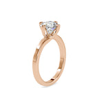 SKU: 0141 (22K) Four-heart Prongs Solitaire Engagment Ring in Rose Gold.