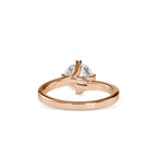 SKU: 0141 (22K) Four-heart Prongs Solitaire Engagment Ring in Rose Gold.