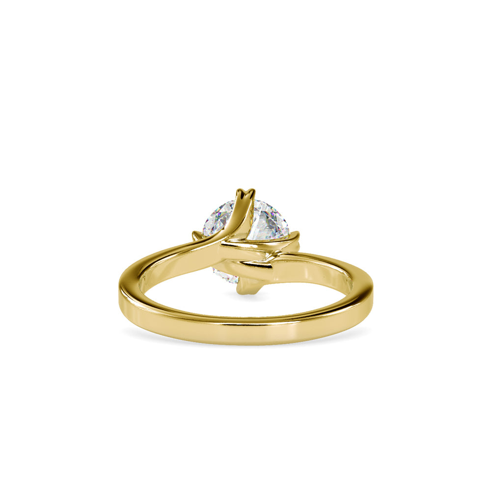 SKU: 0141 (22K) Four-heart Prongs Solitaire Engagment Ring in Rose Gold.