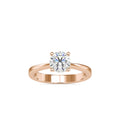 SKU: 0142 (10K) Classic Four-Prongs Solitaire Engagment Ring in Rose Gold.