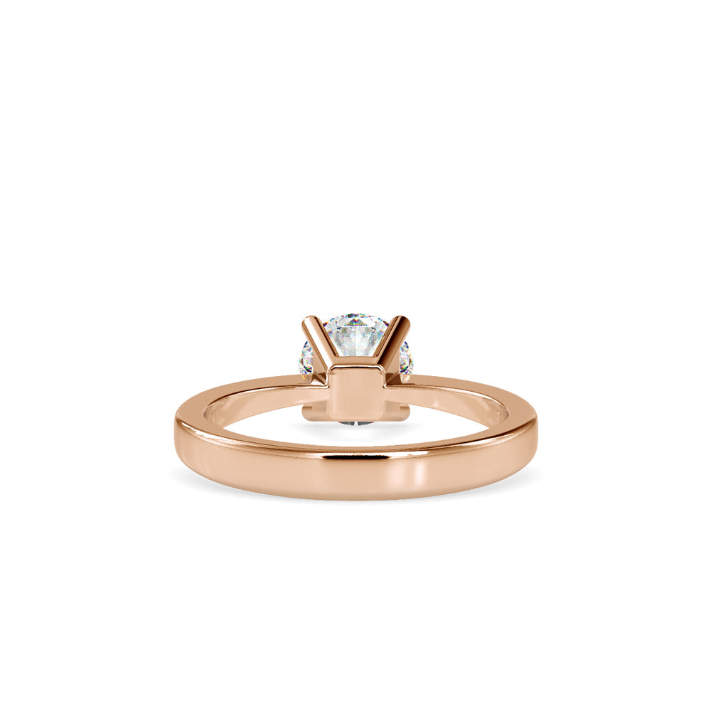 SKU: 0142 (18K) Classic Four-Prongs Solitaire Engagment Ring in Rose Gold.