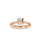 SKU: 0142 (14K) Classic Four-Prongs Solitaire Engagment Ring in Rose Gold.