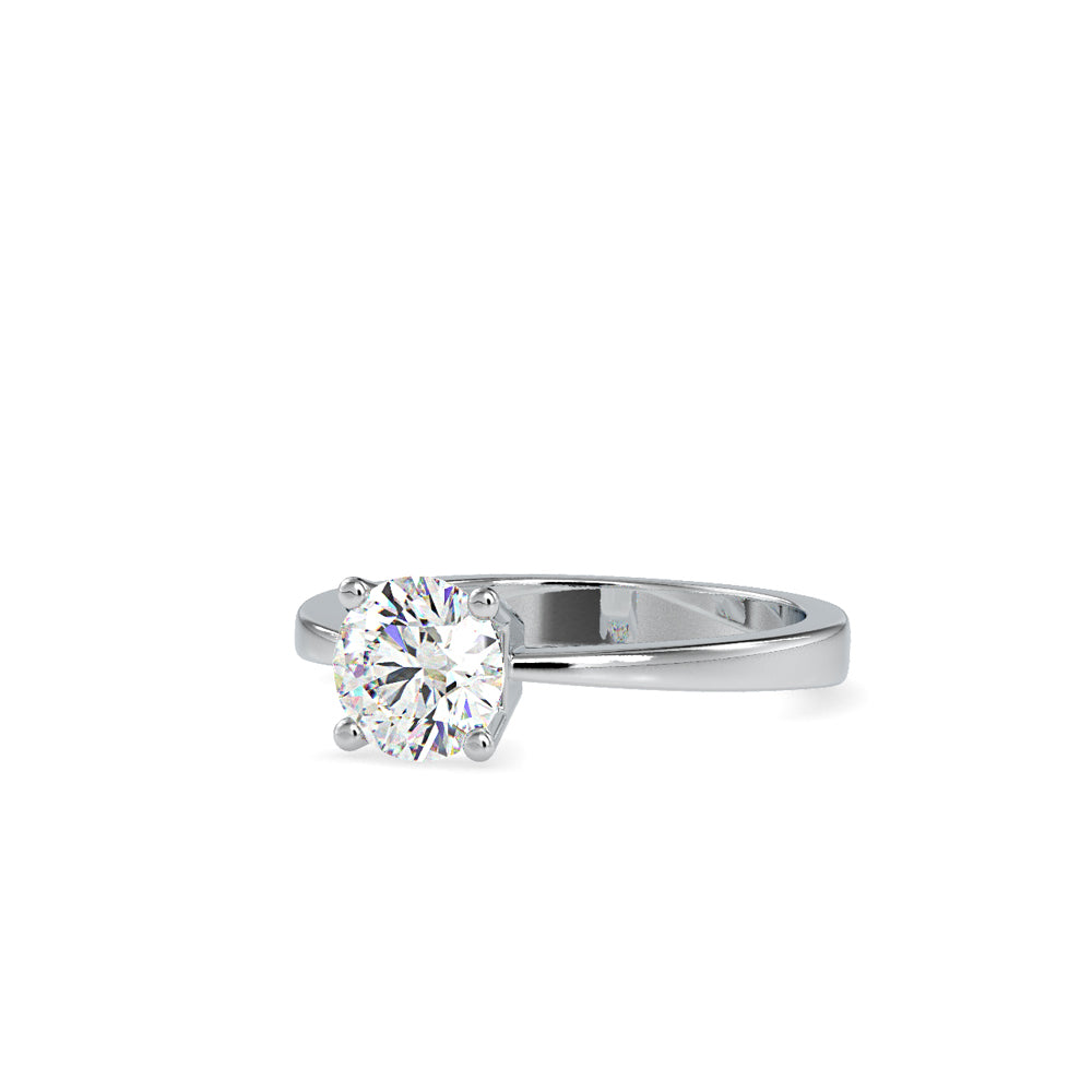 SKU: 0142 (18K) Classic Four-Prongs Solitaire Engagment Ring in Rose Gold.