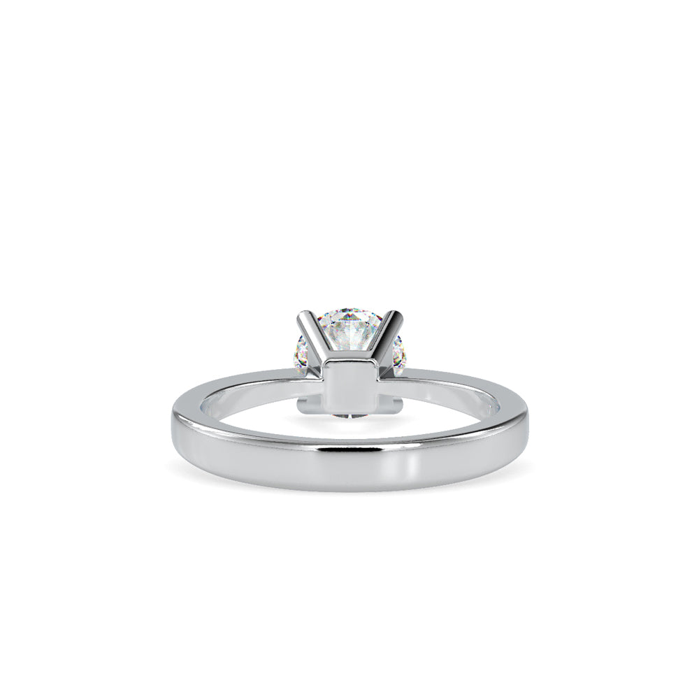 SKU: 0142 (18K) Classic Four-Prongs Solitaire Engagment Ring in Rose Gold.